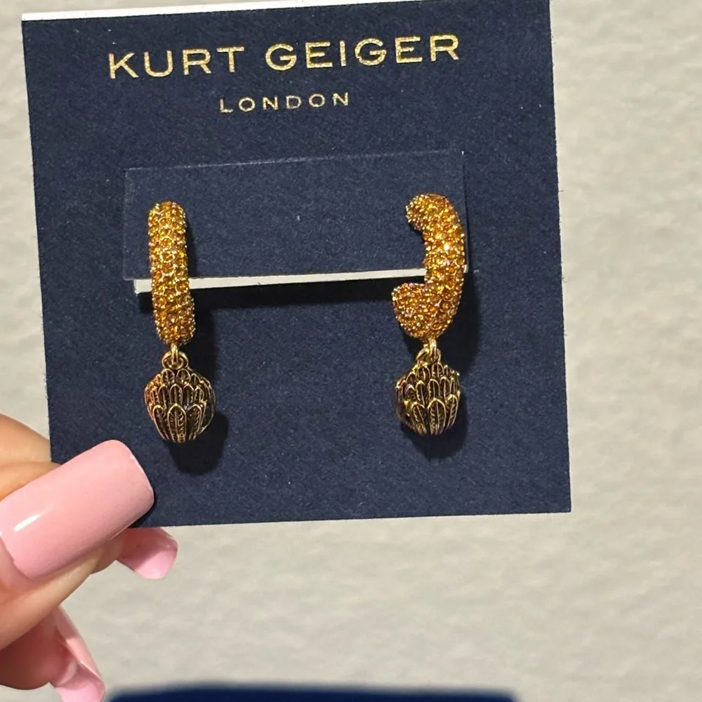 Kurt Geiger Gold and Black Earrings - Picture 2 of 9